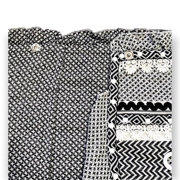 Dodo Bar Or Abigail Wrap Mini Skirt in black‎ and white,  size M - Picture 9 of 13